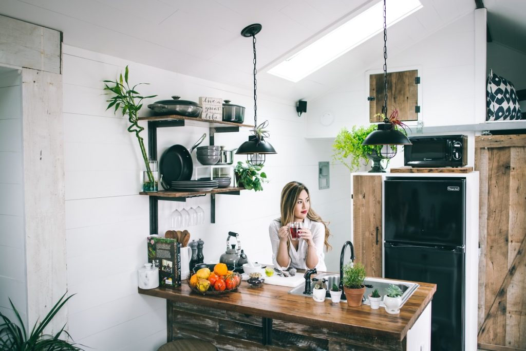 Woman on a kitchen