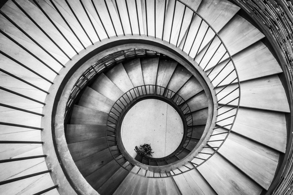 photo of a black and white staircase