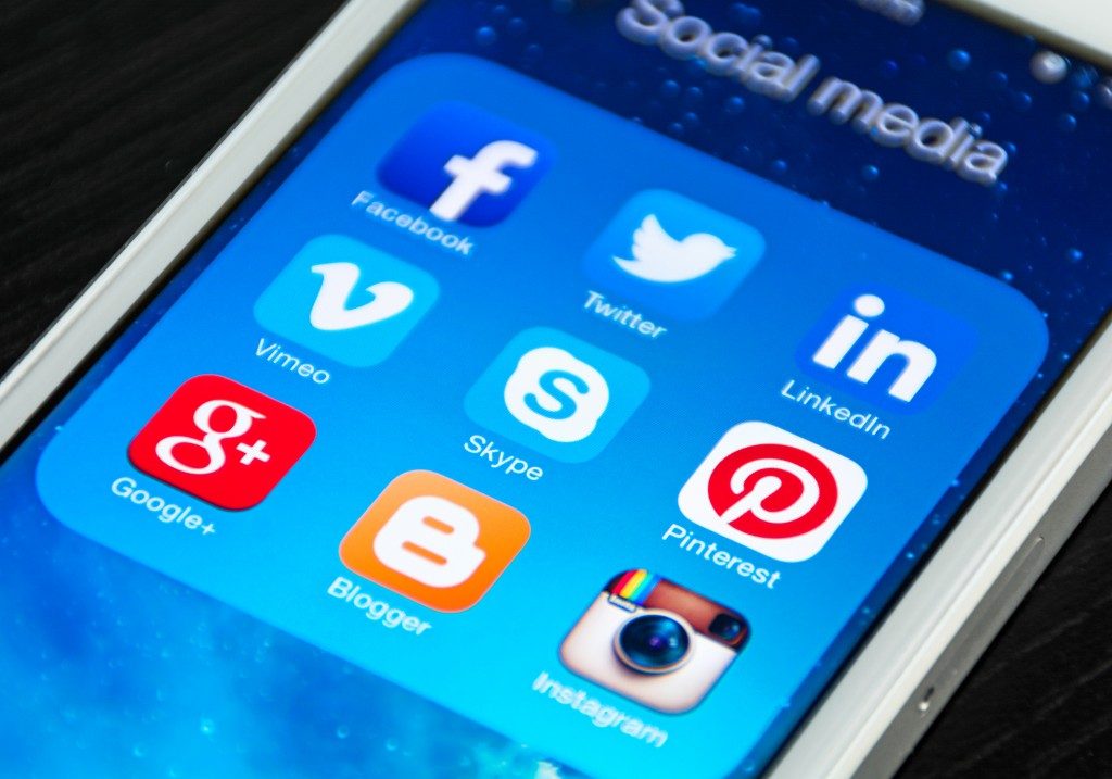Smartphone showing social media apps