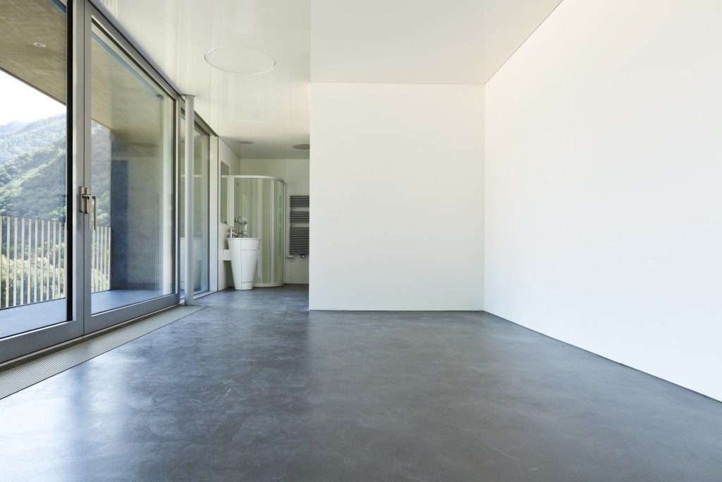 Empty room concrete floor