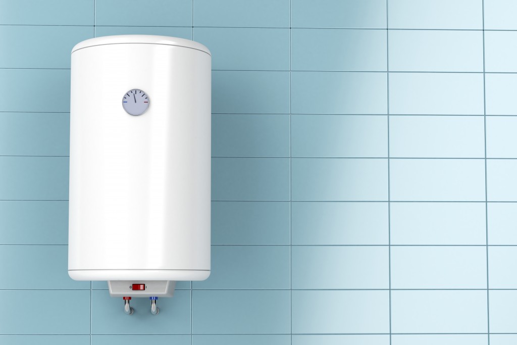 Water heater on a wall
