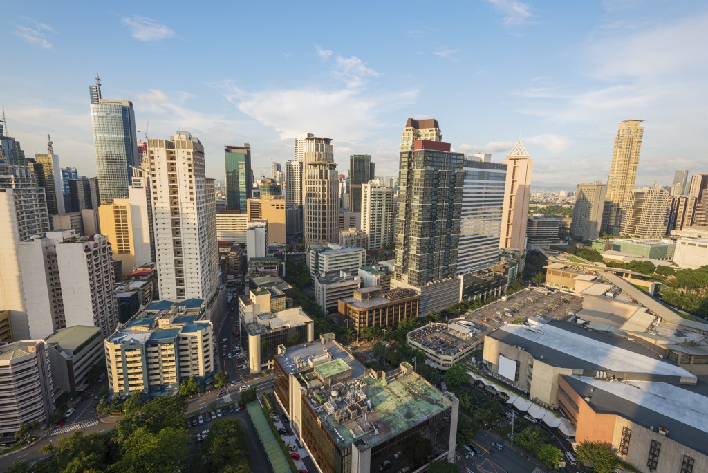Makati central business district skyline in the afternoon