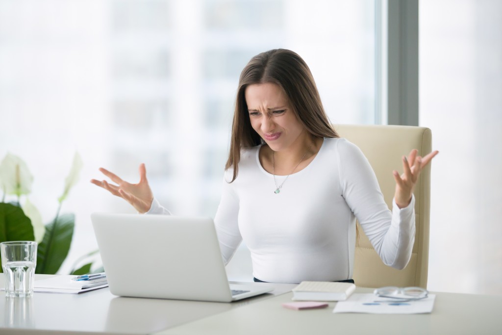 woman frustrated about work