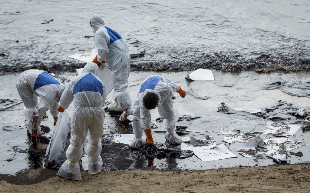 Oil pollutant clean up