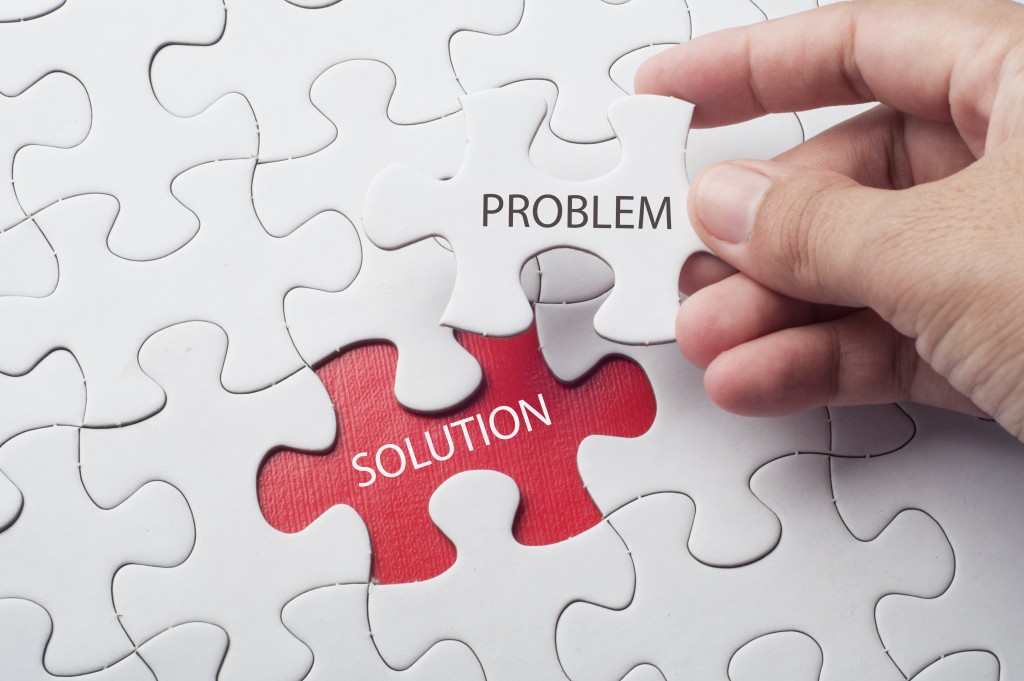 Solving business problem concept. Puzzel piece