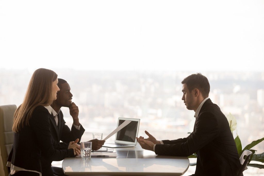 interview and discussion in the office