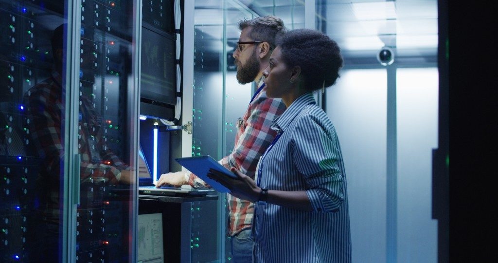 it specialist monitoring the network server