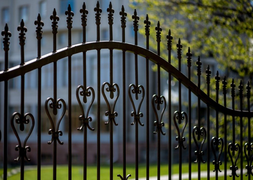 black metal fence