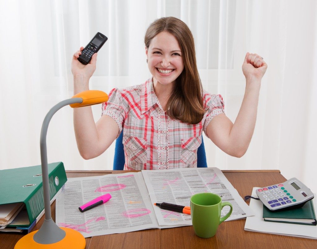 woman feeling happy