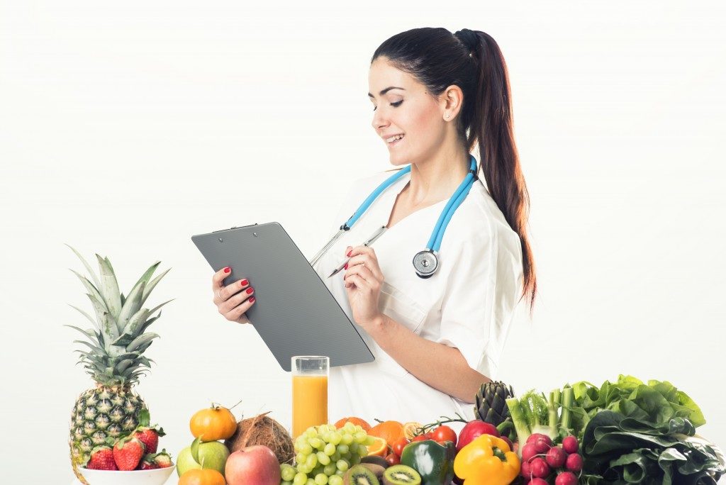 nutritionist checking something