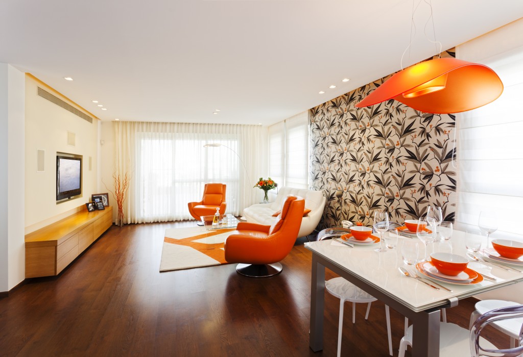 beautiful orange living room