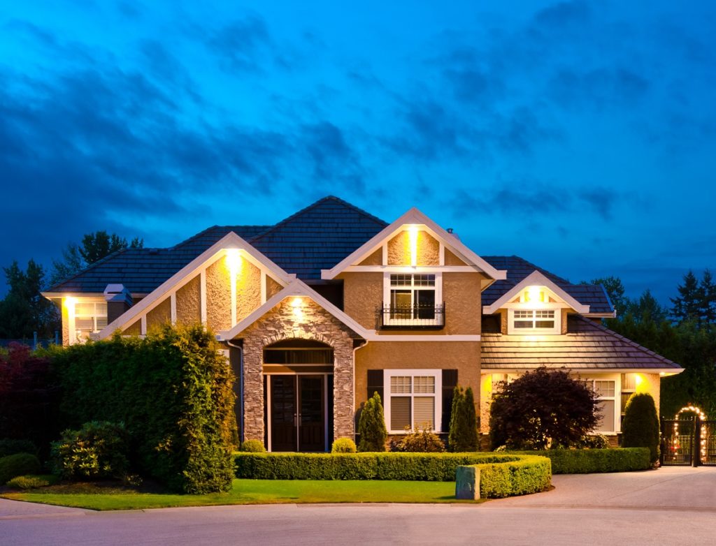 house at night