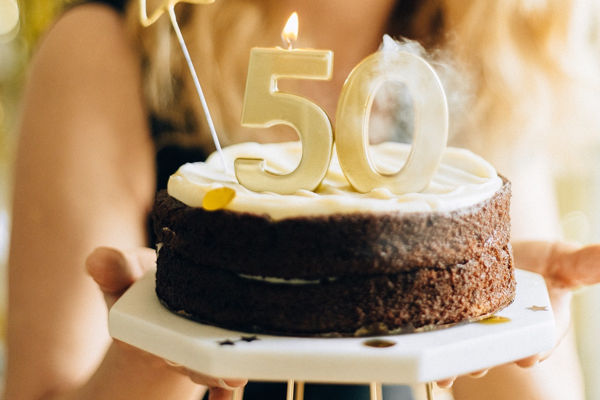 cake with 50 candle